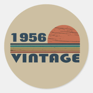 Personalised vintage birthday gift classic round sticker