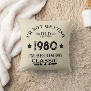 Personalised vintage birthday gift cushion