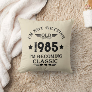 Personalised vintage birthday gift cushion