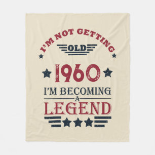 Personalised vintage birthday gift fleece blanket