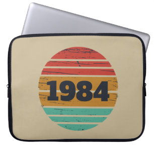 Personalised vintage birthday gift idea laptop sleeve