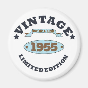 Personalised vintage birthday gift idea magnet