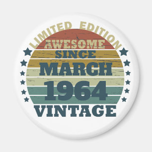 Personalised vintage birthday gift idea magnet