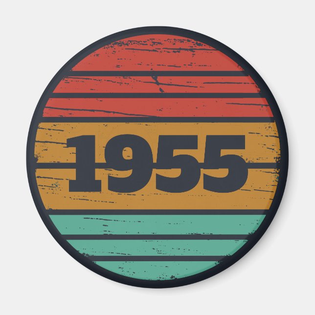 Personalised vintage birthday gift idea magnet (Front)