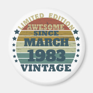 Personalised vintage birthday gift idea magnet