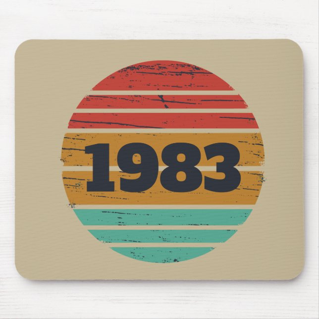 Personalised vintage birthday gift idea mouse pad (Front)