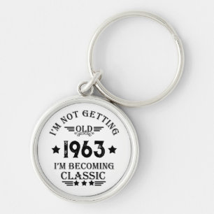 Personalised vintage birthday gift key ring