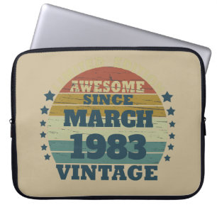 Personalised vintage birthday gift laptop sleeve
