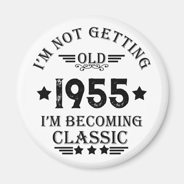Personalised vintage birthday gift magnet (Front)