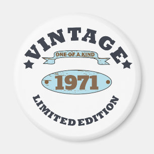 Personalised vintage birthday gift magnet