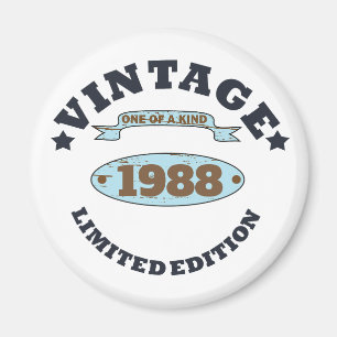 Personalised vintage birthday gift magnet