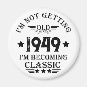 Personalised vintage birthday gift magnet