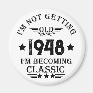 Personalised vintage birthday gift magnet