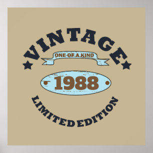 Personalised vintage birthday gift poster