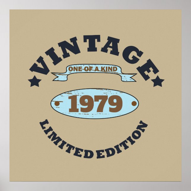 Personalised vintage birthday gift poster (Front)
