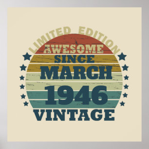 Personalised vintage birthday gift poster