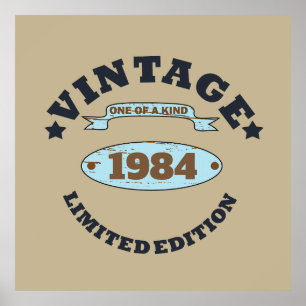 Personalised vintage birthday gift poster