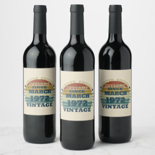 Personalised vintage birthday gift wine label