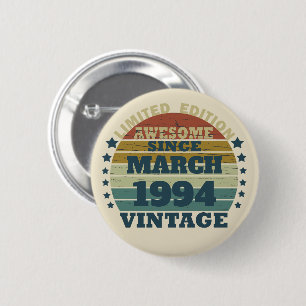 Personalised vintage birthday gifts 6 cm round badge