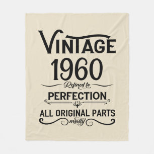 Personalised vintage birthday gifts black fleece blanket