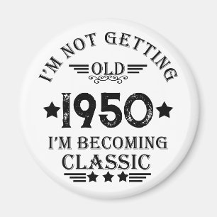 Personalised vintage birthday gifts black magnet