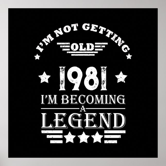 Personalised vintage birthday gifts black white poster (Front)