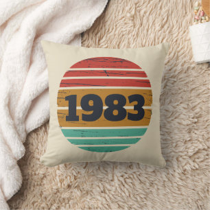 Personalised vintage birthday gifts cushion
