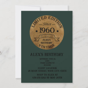 Personalised vintage birthday gifts invitation