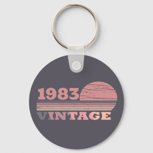 Personalised vintage birthday gifts key ring