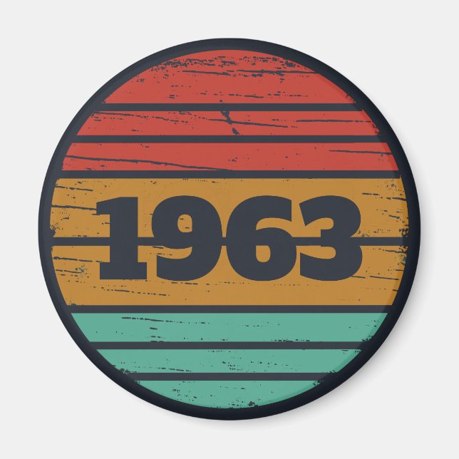 Personalised vintage birthday gifts magnet (Front)