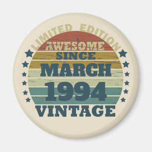 Personalised vintage birthday gifts magnet