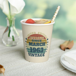 Personalised vintage birthday gifts paper cups