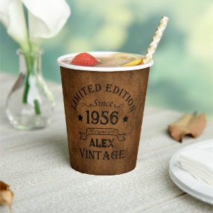 Personalised vintage birthday gifts paper cups
