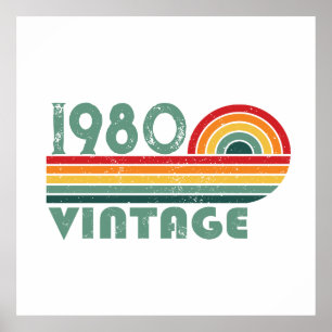 Personalised vintage birthday gifts poster