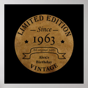 Personalised vintage birthday gifts poster