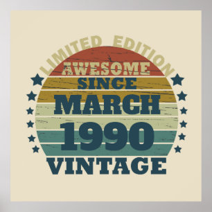 Personalised vintage birthday gifts poster