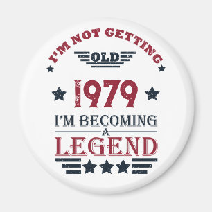 Personalised vintage birthday gifts red magnet