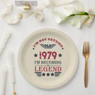 Personalised vintage birthday gifts red paper plate