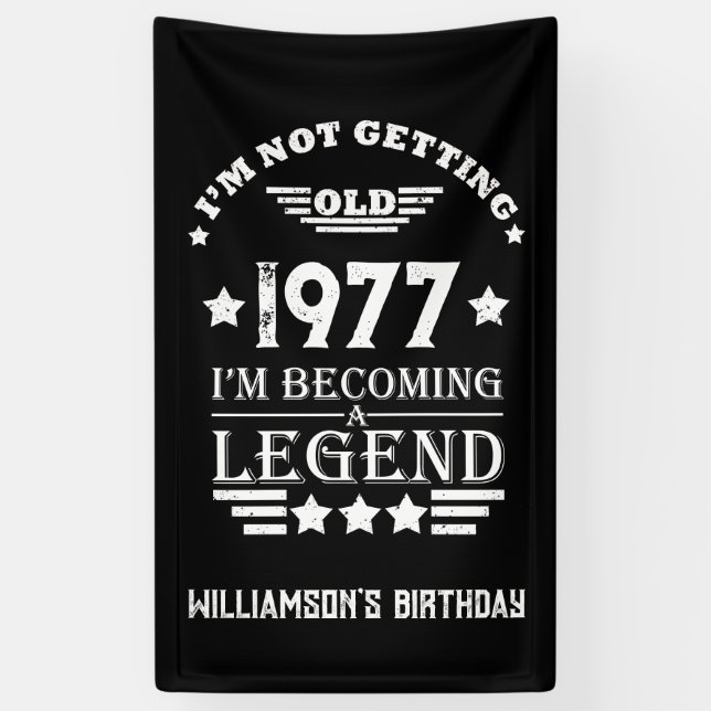 Personalised vintage birthday gifts white banner (Vertical)