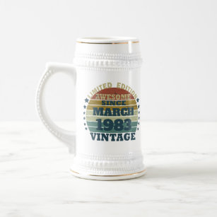 Personalised vintage birthday mens gift  beer stein