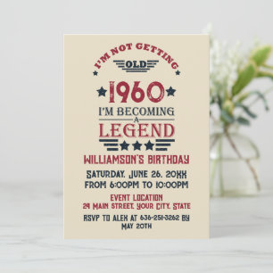 Personalised vintage birthday party invitation