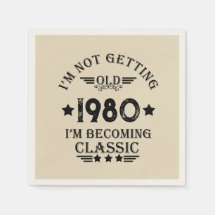 Personalised vintage birthday party napkin