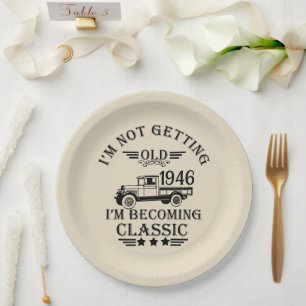 Personalised vintage birthday party paper plate