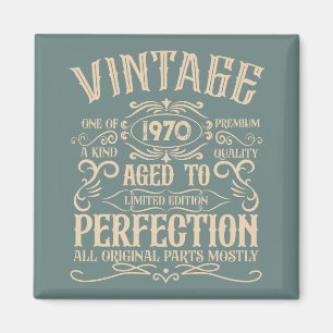 Personalised vintage birthday party whiskey label magnet