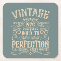 Personalised vintage birthday party whiskey label