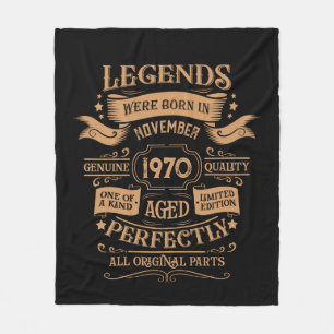 Personalised vintage birthday whiskey label fleece blanket