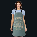 Personalised vintage birthday whiskey label themed apron<br><div class="desc">You can add some originality to your wardrobe collection with this vintage classic birthday graphic design with awesome typography font lettering. It is a great gift idea for men, women, husbands, wives, girlfriends, and boyfriends who will love this one-of-a-kind artwork. It is the best amazing and fun holiday present for...</div>