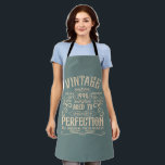 Personalised vintage birthday whiskey label themed apron<br><div class="desc">You can add some originality to your wardrobe collection with this vintage classic birthday graphic design with awesome typography font lettering. It is a great gift idea for men, women, husbands, wives, girlfriends, and boyfriends who will love this one-of-a-kind artwork. It is the best amazing and fun holiday present for...</div>