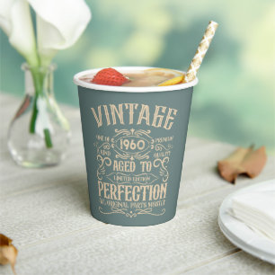 Personalised vintage birthday whiskey party paper cups