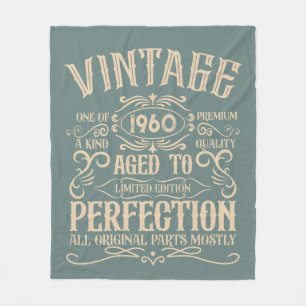Personalised vintage birthday whiskey themed fleece blanket
